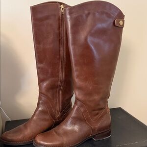 Steve Madden Sady Cognac Leather Knee-High Riding Boots 8 Med Orig 179